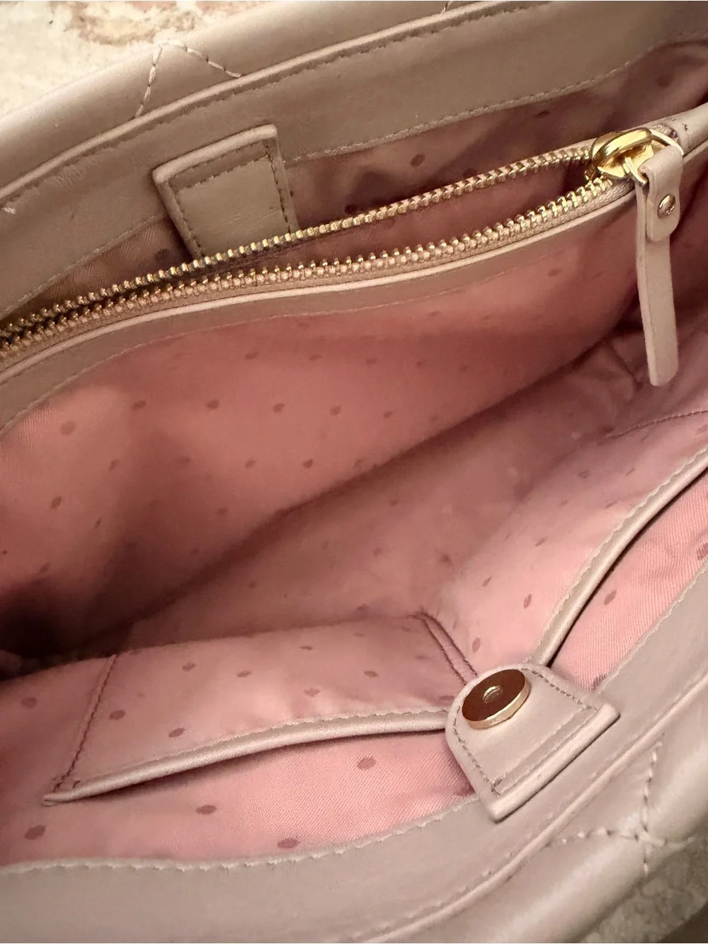 kate spade Quilted Leather Chain-Handle Shoulder Tote in Taupe